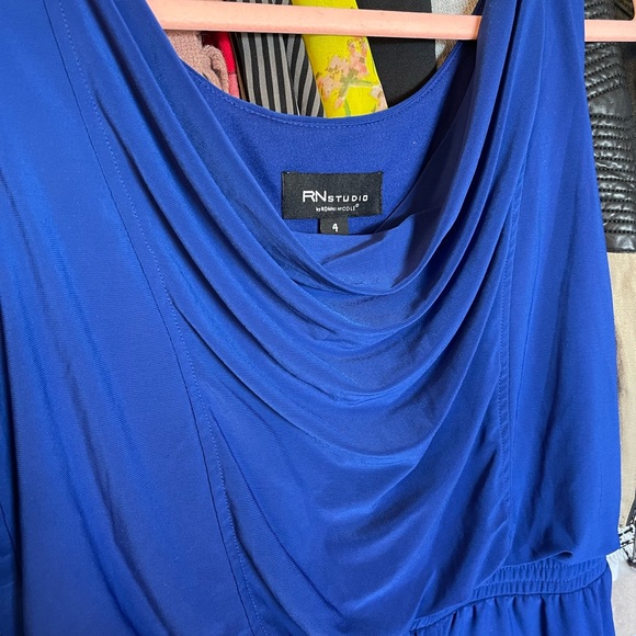 Sleeveless STRETCHY Pocket Dress By RN Studio Size 4 NWOT Navy - Picture 6 of 8